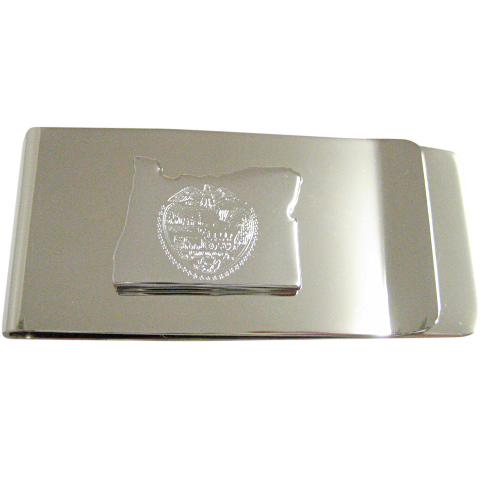 Oregon State Map Shape And Flag Design Money Clip - image 1